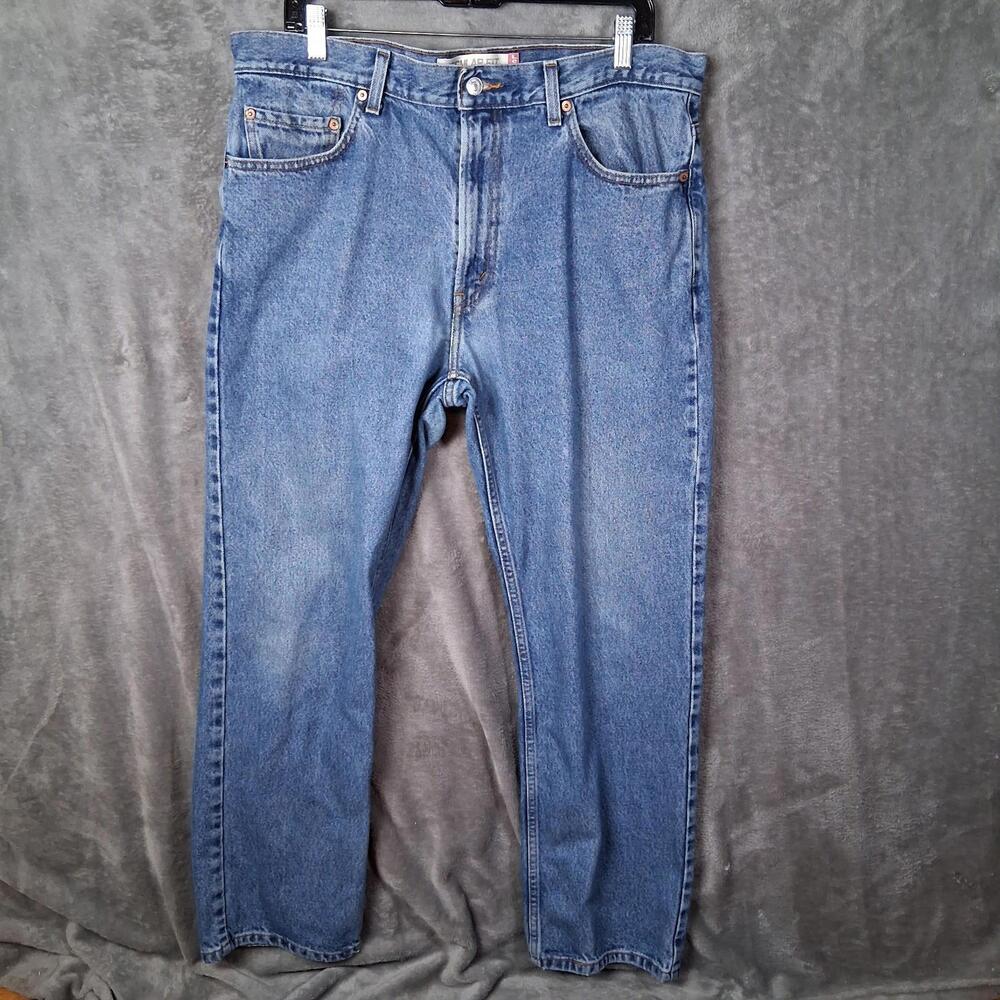 Y2K Mems Levis 505 Regular Fit Straight Leg Jeans Size 36x30 Blue Inseam 29.5